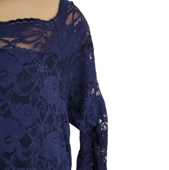 Torrid Lace Off Shoulder Top Womens 4x Purple 3/4 Sleeve Classy ~ Pre-Owned - Picture 5 of 13